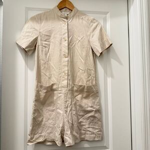 COS cotton Beige Romper Button Front Size 2